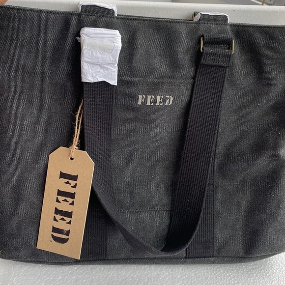 FEED Charcoal Canvas Tote Bag - Picture 4 of 9
